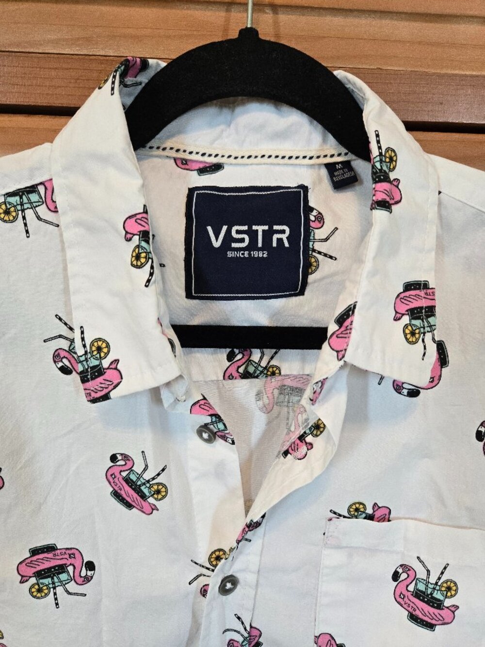 VSTR Mens Graphic Button Up in Medium